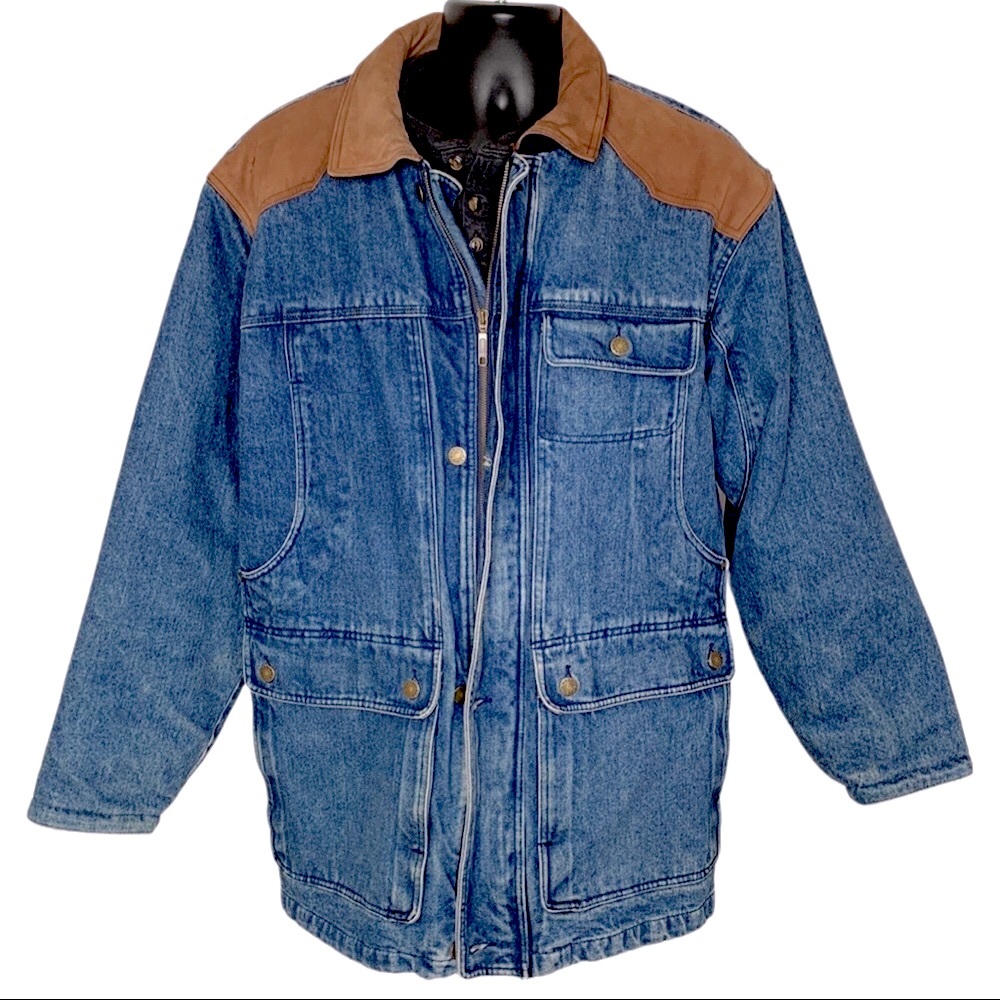 Hunt Club mens denim jean jacket, M, blue.